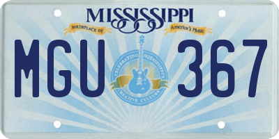 MS license plate MGU367