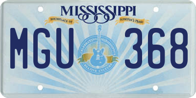 MS license plate MGU368