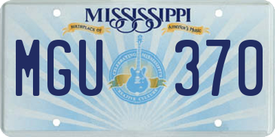 MS license plate MGU370
