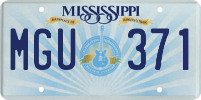 MS license plate MGU371