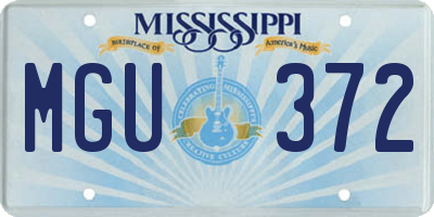 MS license plate MGU372