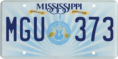 MS license plate MGU373