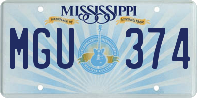 MS license plate MGU374