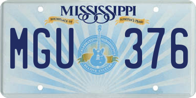 MS license plate MGU376