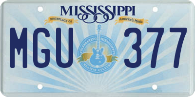 MS license plate MGU377