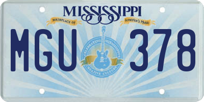 MS license plate MGU378