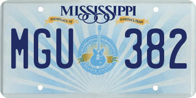 MS license plate MGU382