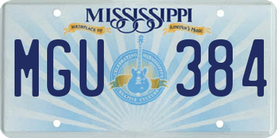 MS license plate MGU384