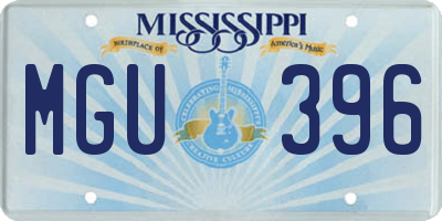 MS license plate MGU396