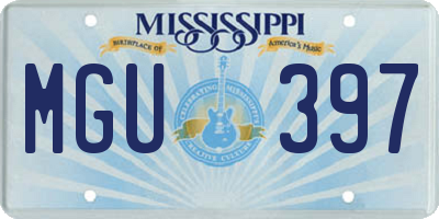 MS license plate MGU397
