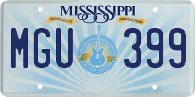 MS license plate MGU399