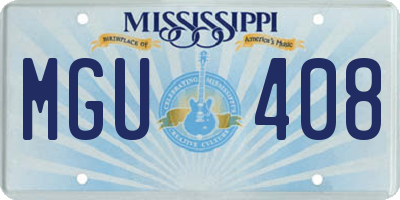 MS license plate MGU408