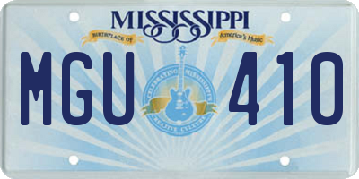 MS license plate MGU410