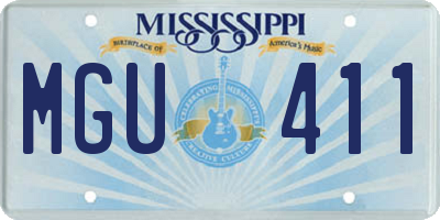 MS license plate MGU411