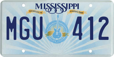 MS license plate MGU412