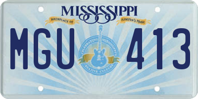 MS license plate MGU413