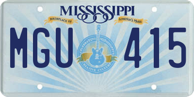 MS license plate MGU415