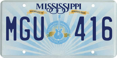 MS license plate MGU416
