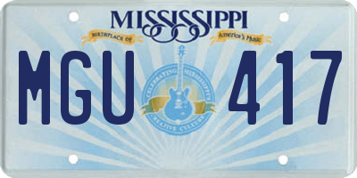 MS license plate MGU417