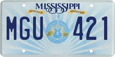 MS license plate MGU421