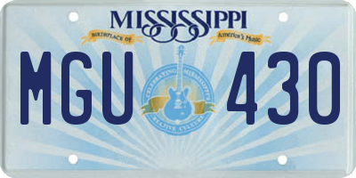 MS license plate MGU430
