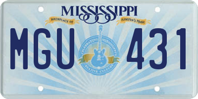 MS license plate MGU431