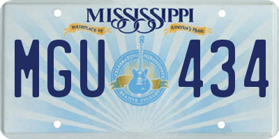 MS license plate MGU434