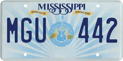 MS license plate MGU442