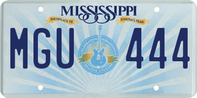 MS license plate MGU444