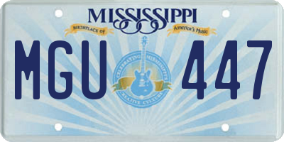 MS license plate MGU447