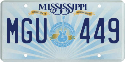 MS license plate MGU449