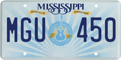 MS license plate MGU450