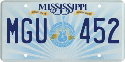 MS license plate MGU452
