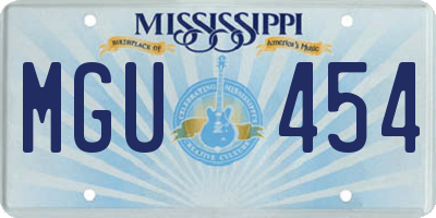 MS license plate MGU454