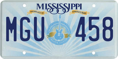 MS license plate MGU458
