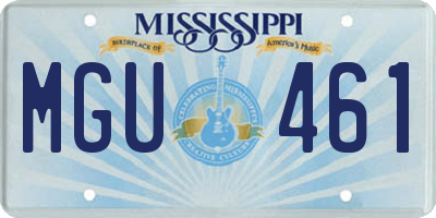 MS license plate MGU461