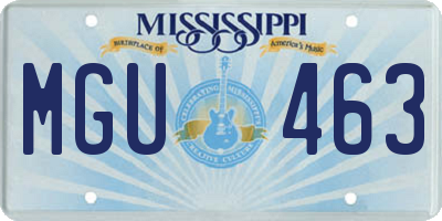 MS license plate MGU463