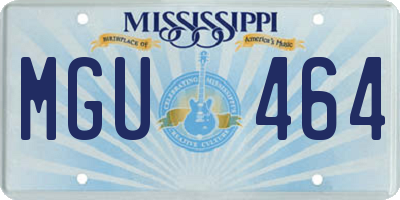 MS license plate MGU464