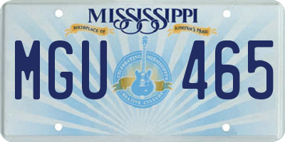 MS license plate MGU465