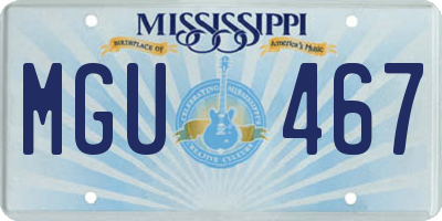 MS license plate MGU467