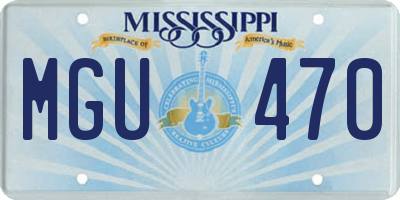 MS license plate MGU470