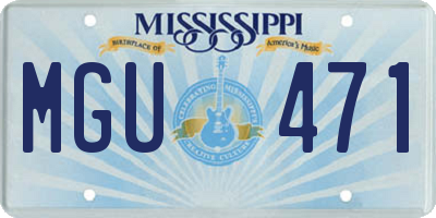 MS license plate MGU471