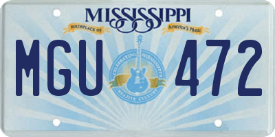 MS license plate MGU472