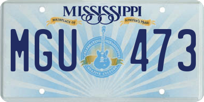 MS license plate MGU473