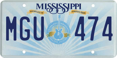 MS license plate MGU474