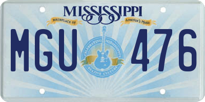 MS license plate MGU476