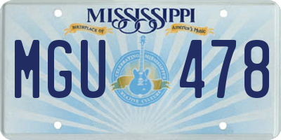 MS license plate MGU478