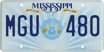 MS license plate MGU480