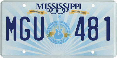 MS license plate MGU481