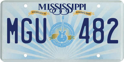 MS license plate MGU482